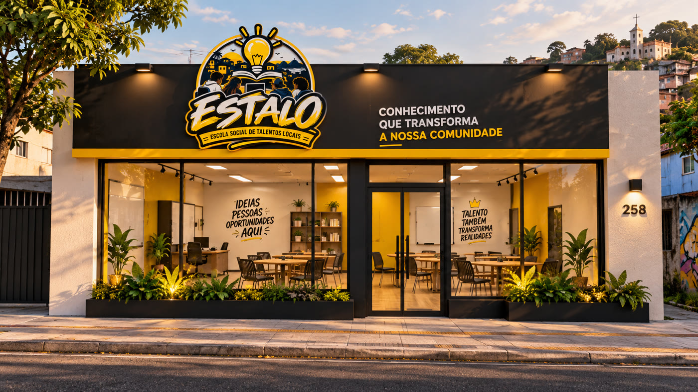 Fachada conceitual da primeira unidade do Projeto Estalo