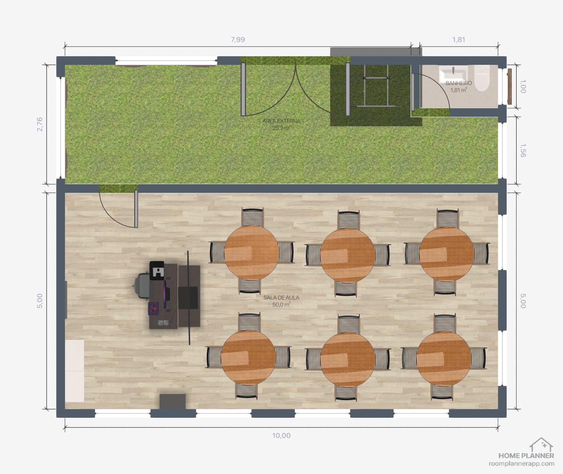 Planta baixa do modelo inicial de Escola Virtual